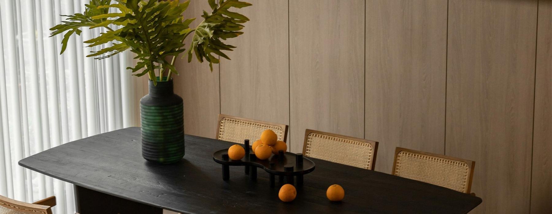 a table with chairs around it